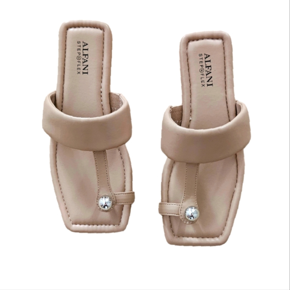 NWT Alfani Step Flex "Estelle" Women's Faux Leather Slide Sandals - Size 5.5